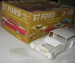 AMT 1957 Ford HT ’60s Custom Partial Built Kit Survivor Parts Lot in #T157 Box