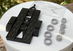 1/64 Car Hauler Trailer Model Kit Resin Wheels Tires Axles Hot Wheels Diorama