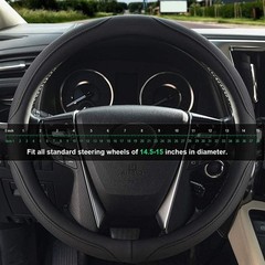 Xizopucy Car Steering Wheel Cover14.5-15 Inch Black Universal Microfiber
