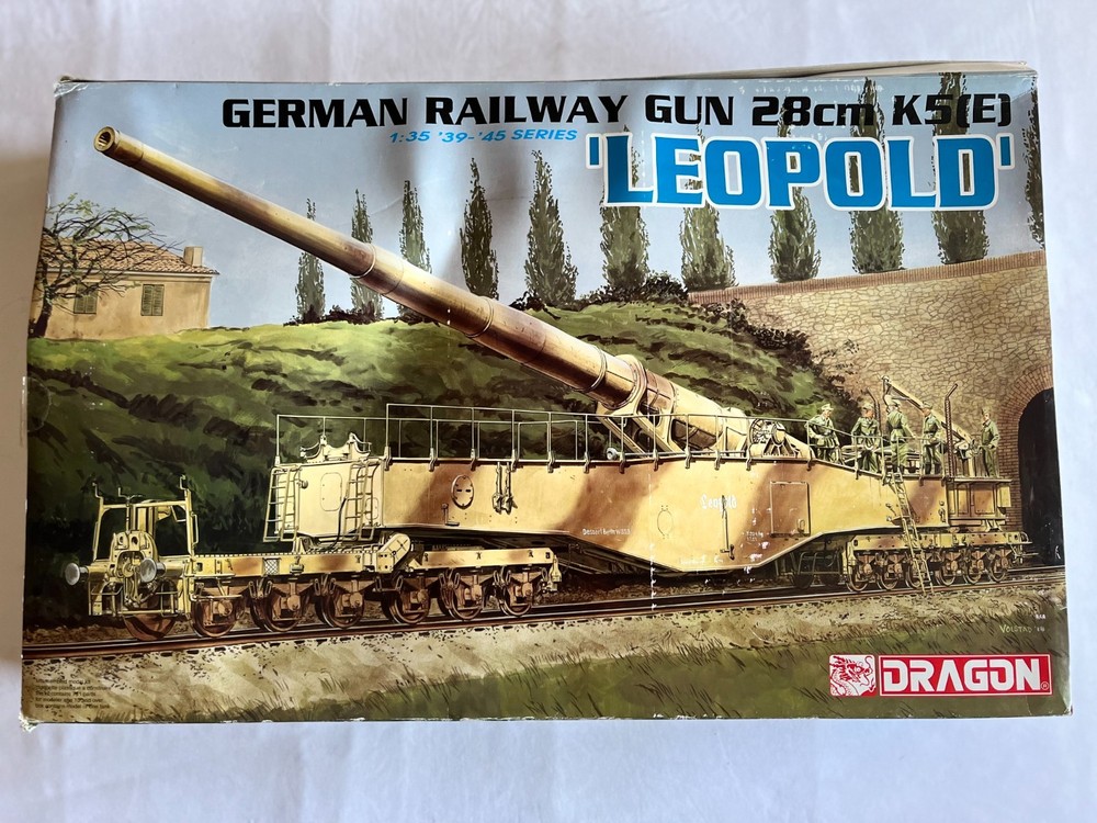 Dragon Leopold German Railway Gun 28cm K5(E) #6200 1/35 Scale Model Kit Started