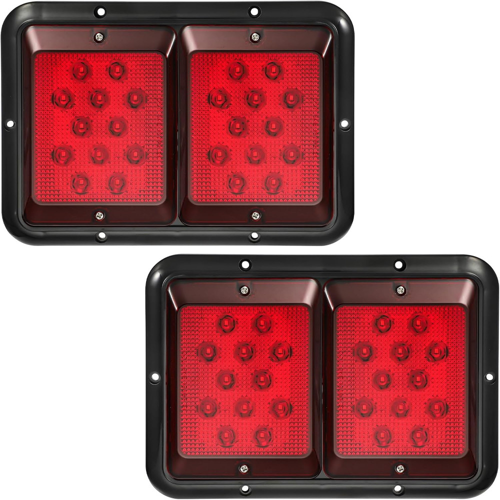 2X Double RV Trailer Camper Tail Lights 24-2835 LED Horizontal Vertical Surface