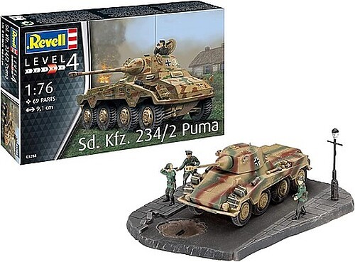 Revell-Germany Sd.Kfz. 234/2 Puma Tank – Plastic Model Military Tank Kit – 1/76