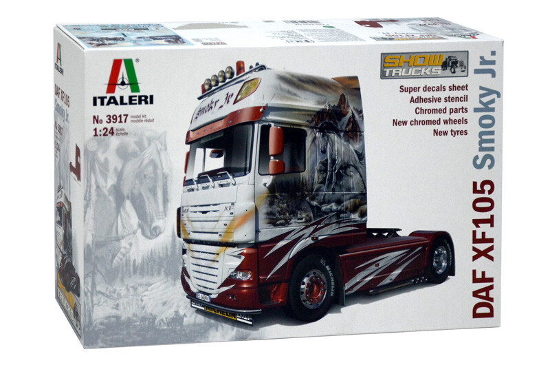 Italeri 3917 1/24 Scale Show Tractor Truck Model Kit DAF XF-105 Smoky Jr.