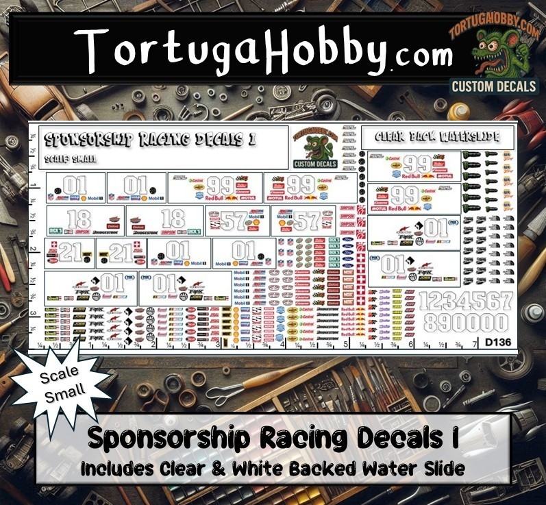 Sponsorship Racing Decals I – Waterslide – Various Scales