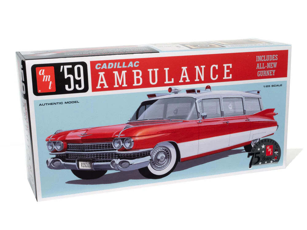 amt 1395 1/25 1959 Cadillac Ambulance Skill Level 2 Model Kit
