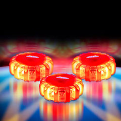 Emergency Car LED Road Flare Kits and Case, Requires 3 AAA Batteries (3-Pack)
