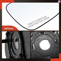 A-Premium Right Passenger Side Non-Heated Mirror Glass with Backing Plate –