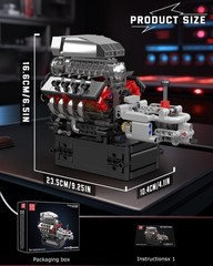Interactive V8 Engine Model Kit 855 Pieces – Educational STEM Toy for Adults
