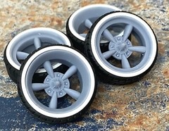 Resin 22-Scale In. Astro Supreme Style Wheels W/ Whitewall Tires, 1/24,1/25