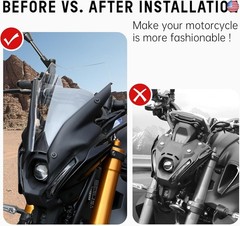 Windshield for Yamaha MT09 FZ09, Transparent Wind Shield Front Windscreen Air