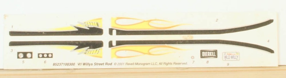 Model kit Decal Sheet 41 Willys unused P34