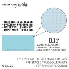 Galaxy G48147-153 1/48 Hyper-Detail 3D Raised Rivet Decals For Rapid Application