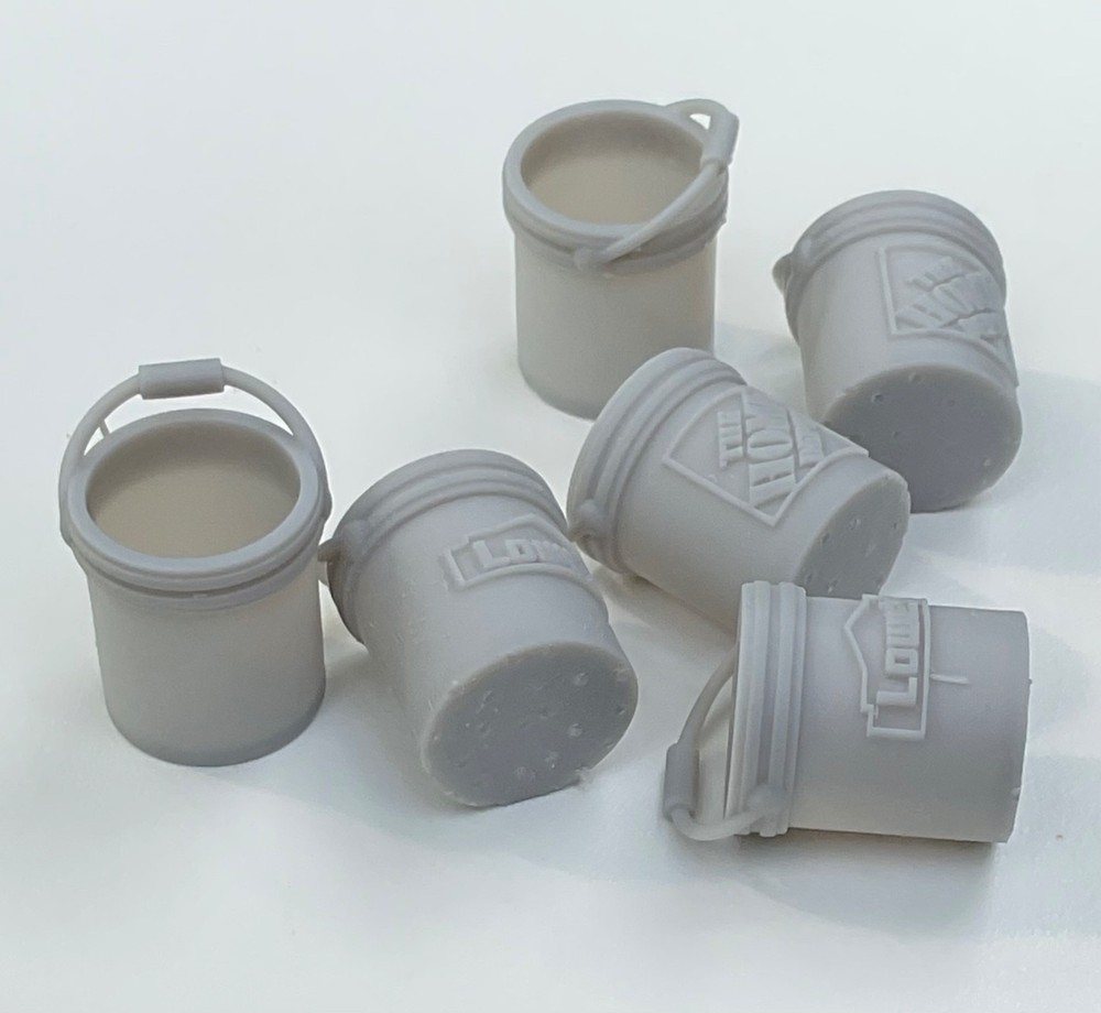 1/25 1/24 Scale 5 Gallon Utility Buckets x6 Home Depot Lowes Diorama Garage Part
