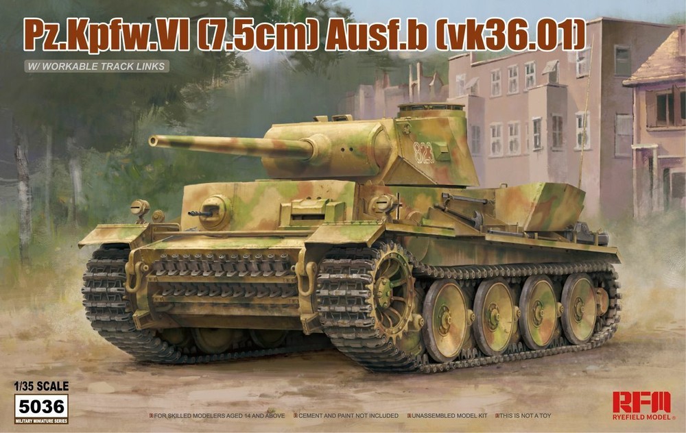 RYEFIELD MODEL RFM RM-5036 1/35 Pz.Kpfw.VI (7.5cm) Ausf.b(VK36.01)