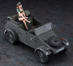 Hasegawa 1/24 Pkw.K1 Kubelwagen Type 82 w/Blonde Girls Figure Plastic Model SP45