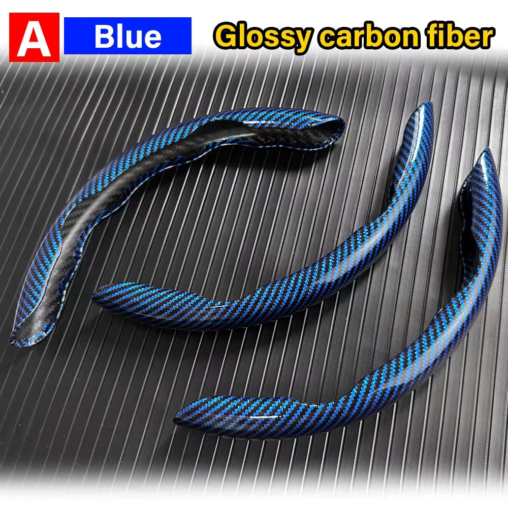 3 Pcs Car Steering Wheel Cover Carbon Fiber Non-Slip Anti Dust Washable Snap On