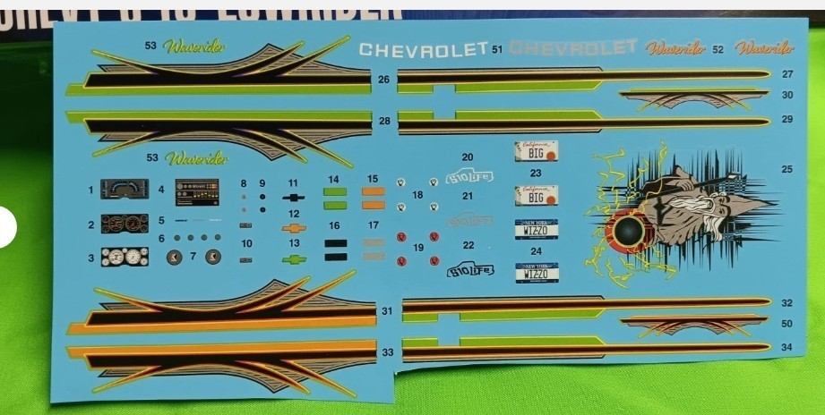 1991 CHEVY S-10 LOWRIDER PICKUP 1/25 Decal Sheet No 1/64 DECALS REVELL