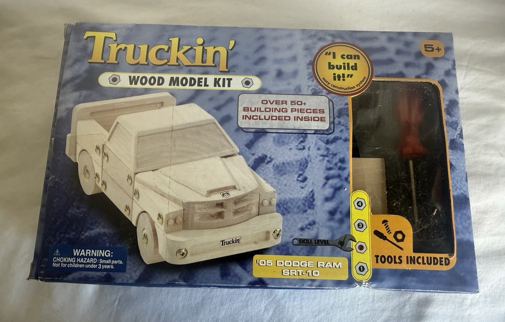TRUCKIN’ Wood Model Kit 2005 Dodge Ram SRT-10 Planet Toys Item #1191 New