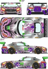 Racing Decals 43 1:24 Scale Merc AMG GTD #71 Sebring 12Hour 2018 Decal RDE24-022