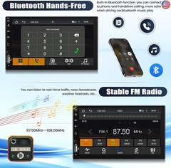 Single Din Car Stereo with Wireless Carplay&Android Auto,7″ 1 Din