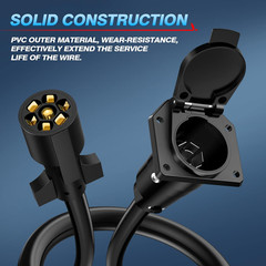 7 Way Trailer Plug Socket Extension Cable 7 Blade Trailer Wiring Connector Cord