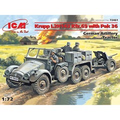 KRUPP L2H143 KFZ.69 German Tractor W/pak 36 Gun WWII 1939-1945 ICM 72461 1/72