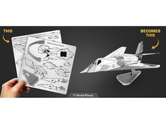 LOCKHEED MARTIN F-117 NIGHTHAWK AIRCRAFT STEEL MODEL KIT BY METAL EARTH MMS164