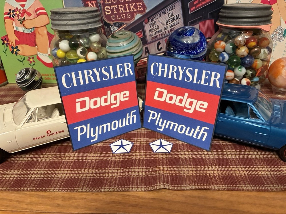 CHRYSLER DODGE DEALERSHIP SIGN PANEL SET “J-Kraft” PROMO MODEL CAR SIZE 1:25