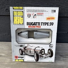 VTG BBurago Bugatti Type 59 /1934 Grand Prix Diecast Model Kit Unbuilt 1/18