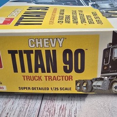 Vintage AMT Chevy Titan 90 1/25 Scale Model Kit CB Radio Truck Hobby Kit Garage