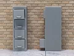 1/24 1/25 Scale File Cabinet With Drawers – G Scale diorama accessory (set of 2)