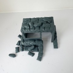 1/72 Scenic Terrain Military Bunker Scene Including Sandbags Buildings Crates