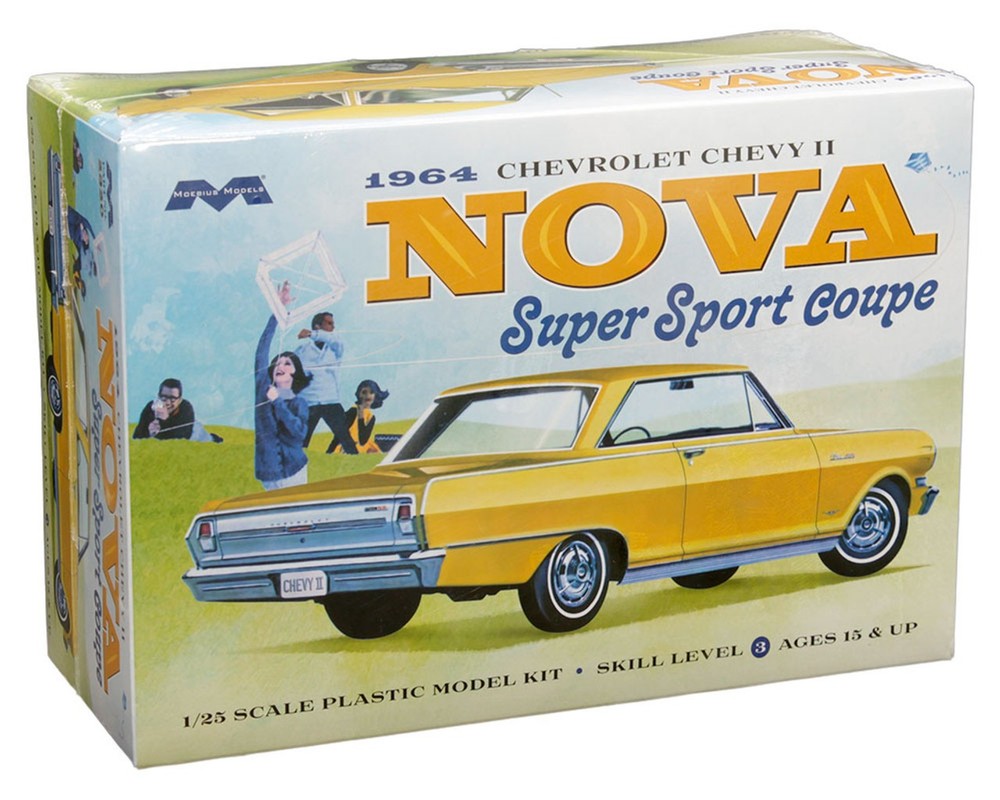 Moebius Models 2320 1:25 1964 Chevy Nova II Super Sport Coupe Plastic Model Kit