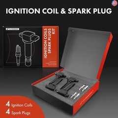 A-Premium Set of 4 Ignition Coil Pack and Iridium Spark Plugs Compatible with