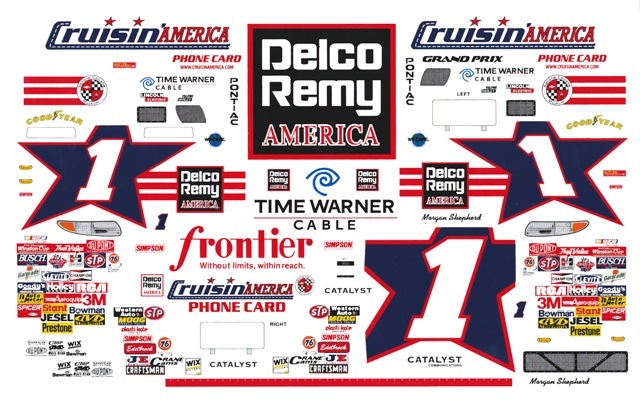 #1 Morgan Shepherd Delco Remy Nascar 1/24th – 1/25th Scale Waterslide Decals