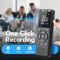 64GB Digital Voice Recorder with Playback,Audio Recording Device for Lectures Me
