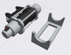 1:25-1:24 Scale Resin Offroad Winch and Mount