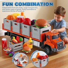 GLW Food Transport Truck Toy for Age 3-8 Kids – 1:55 Alloy 10 Inch, Green