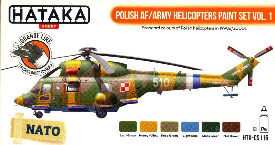 Hataka Hobby Paints POLISH AF & ARMY HELICOPTER COLORS Orange Line Lacquer Paint