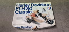 Vintage Entex Harley Davidson FLH 80 Motorcycle w/ side car 1:12 Model Started