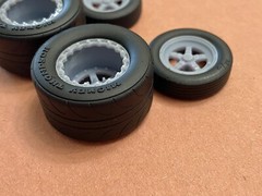 Resin 17/15 Scale inch Weld S71 Drag Wheels With Cheater Slicks 1/24, 1/25