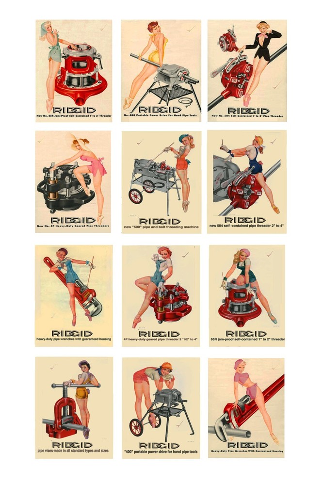 1:25 G scale model Rigid Tools garage auto shop pin up posters signs