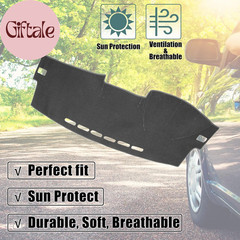 Car Dashboard Cover Gray Polyester Non-Slip Dash Cover Mat Protector Carpet Sunp