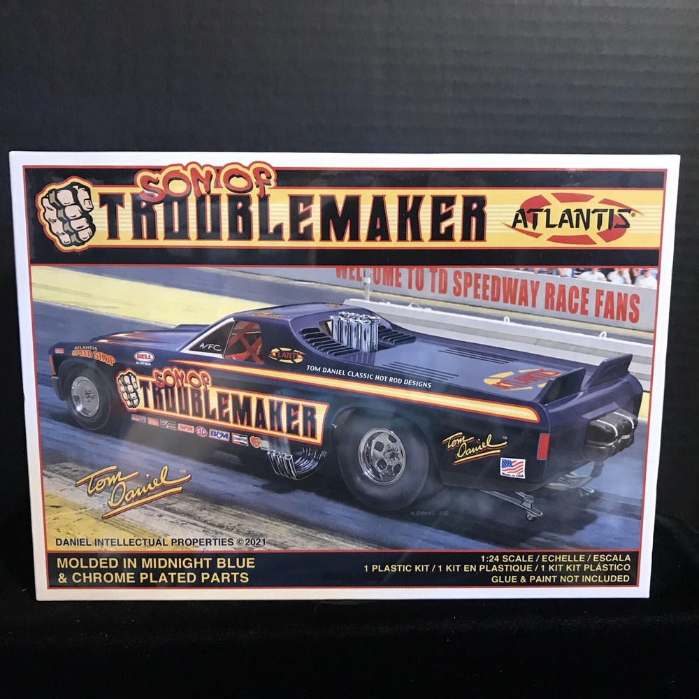 ATLANTIS M2204 TOM DANIEL SON OF TROUBLEMAKER MODEL KIT-NIB-1:24 SCALE