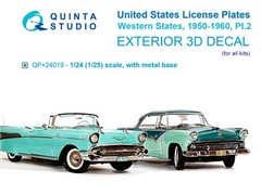 Quinta Studio 1/24 1/25 Metal License Plates CA CO NV WA HI WY MT ID Photoetch