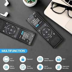 64GB Digital Voice Recorder with Playback,Audio Recording Device for Lectures Me