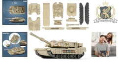 Detailed 1/72 Scale Military M1A2 Tank Model Kit – 9 Pieces for Easy Assembly