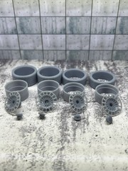 1/24 Scale Artillery Chevy Style Wheel Set Upgrade For Scale Modeling