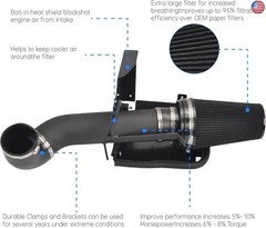 4″ Cold Air Intake System + Heat Shield Compatible with 1999-2006 GMC/Chevy V8