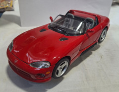 Vintage 1992 Bburago 1/20 Scale Diecast Red Dodge Viper Red Convertible